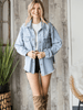 NORTH STAR EMBELLISHED BUST POCKETED DENIM SHACKET