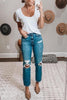 Solid U Neck Short Sleeve T Shirt