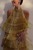 Fringed Halter Neck Backless Mini Dress