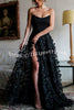 Daydream Off Shoulder Embroidered Tulle Floral Back Lace-up Prom Formal Maxi Dress