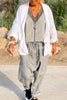 Linen Cotton Blend Long Sleeve Lightweight  Blazer