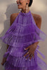 Fringed Halter Neck Backless Mini Dress