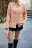 Solid Color Single Breasted Fringed Long Sleeve Shirt