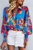 Contrast Unique Print Button Down Long Sleeved Shirt