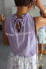 Whitney Cotton Blend Halter Tie Neck Tank Top