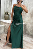 Love Lasts Forever Satin Corset Back Lace-up Slit Maxi Dress