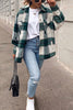 Plaid Button Pockets Coat