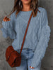 Loose-fitting Turtleneck Fringe Solid Color Pullover Knit Sweater for Women