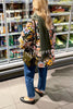 Vintage Flower Print Button Up Quilted Sherpa Jacket