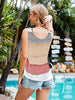 Women's Tank Tops V-Neck Stitching Color Block Loose Tank Top