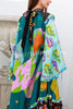 Living Drama Unique Print Contrast Ruffle Trim Bell Sleeve Loose Maxi Dress
