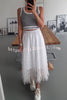 My Darling Dear Tulle Elastic Waist Tiered Midi Skirt