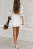 Blooming Love Floral Eyelet Lace Back Tie-up Mini Dress