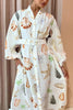 Swinton Marine Element Print  Pocket Balloon Sleeve Belted Maxi Dress