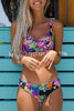 Unique Printed Cutout Suspender Bikini