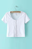 Button O Neck Short Sleeve T Shirt