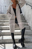 Solid Color Striped Pocket Long Sleeve Cardigan