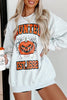 Halloween Pumpkin Print Round Neck Long Sleeve Sweatshirt