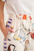 Kielan Satin Contrast Fun Print Elastic Waist Pocketed Wide Leg Pants