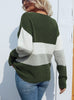 CONTRASTING TWIST PULLOVER V-NECK SWEATER