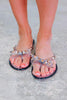 Rivets Bow Flat Slipper