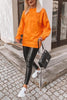Solid O Neck Long Sleeve Hoodie