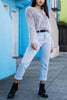 Fuzzy O Neck Long Sleeve Sweater