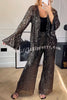 Be The Show Star Sequin Elastic Waist Pocketed Flare Pants