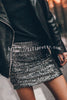 Best Item Sequin Side Ruched Elastic Waist Stretch Mini Skirt
