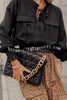 Round Neck Tie Pocket Oversized Shirt