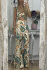 Vickee Tropical Fruit Print Back Smocked Ruffle Tank and High Rise Flare Pants Set