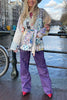 Unique Can Everywhere Patchwork Contrast Print Belted Pocketed Jacket