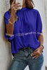 Printed Slit Dolman Sleeve Tie Shirt