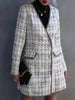 Casual Empire Long Sleeves Buttoned Plaid V-Neck Jackets&Coats