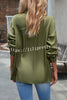 Solid Color Single Breasted Fringed Long Sleeve Shirt