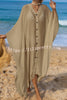 Rustic V Neck Button Down Cover Up