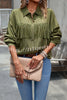 Solid Color Single Breasted Fringed Long Sleeve Shirt