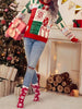 Festival Floral Printed Crochet Round-Neck Christmas Sweater Tops