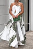 Printed Halter Neck Slit Top and Track Pants Two Piece Set