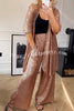 Be The Show Star Sequin Elastic Waist Pocketed Flare Pants