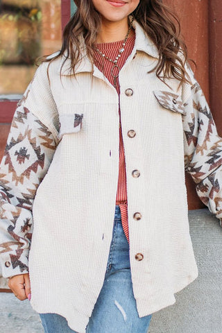 Forest Aztec Corduroy Shacket