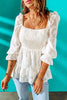 Textured Smocked Peplum Top
