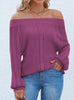 HOLLOW COLLAR OFF THE SHOULDER SWEATER