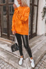 Solid O Neck Long Sleeve Hoodie