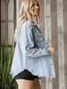 NORTH STAR EMBELLISHED BUST POCKETED DENIM SHACKET