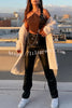 Solid Color Faux Leather Pocket High Waist Pants