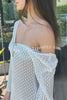 V Neck Button Down Knitted Cutout Long Sleeved Cover Up