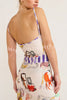 Timeless Choice Satin Contrast Fun Print Bias Cut Maxi Dress