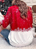 Festival Loose Christmas Elk Contrast Color Sweatshirt Tops