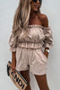 Lilipretty Unique Summer Off Shoulder Linen Shorts Suit